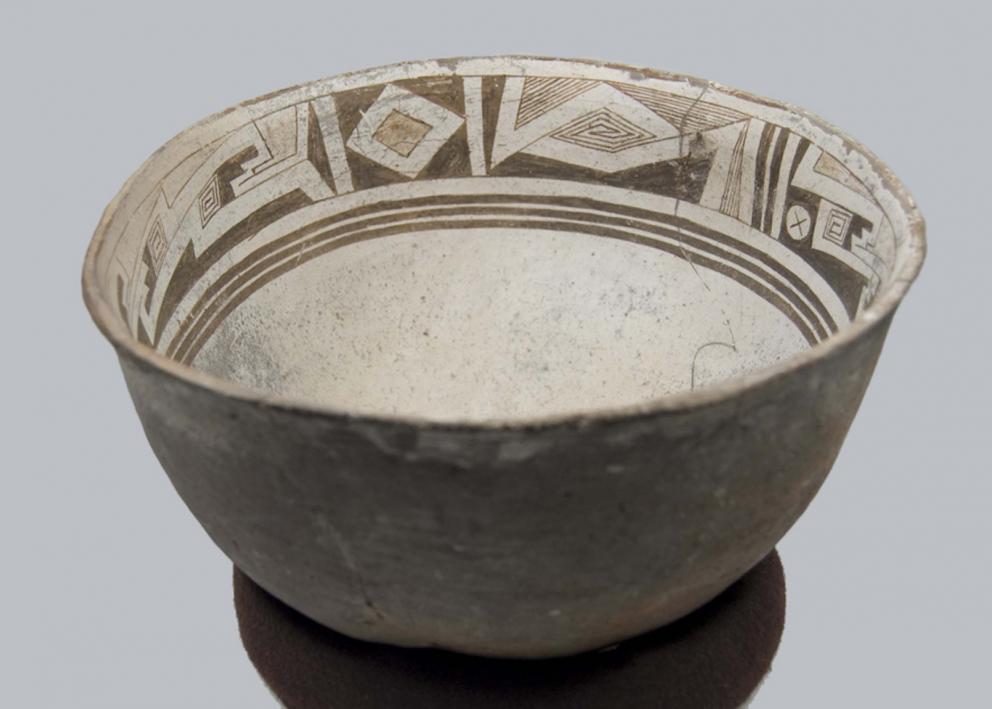 bowl with pattern around the brim